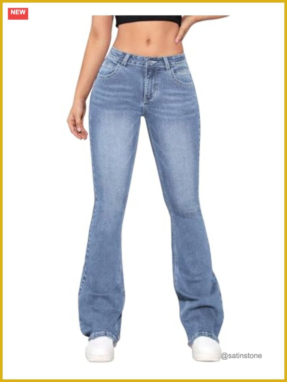 Women's Low Rise Flare Bootcut Stretch Denim Jeans
